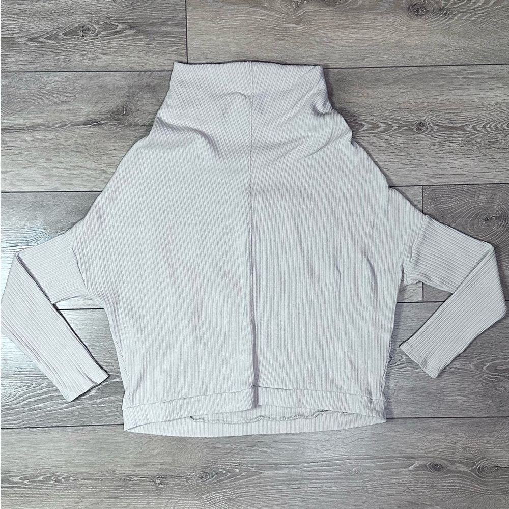 Free People Beach Ribbed Mock Neck Drop Shoulder Sweater - Picture 3 of 11